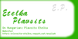 etelka plavsits business card